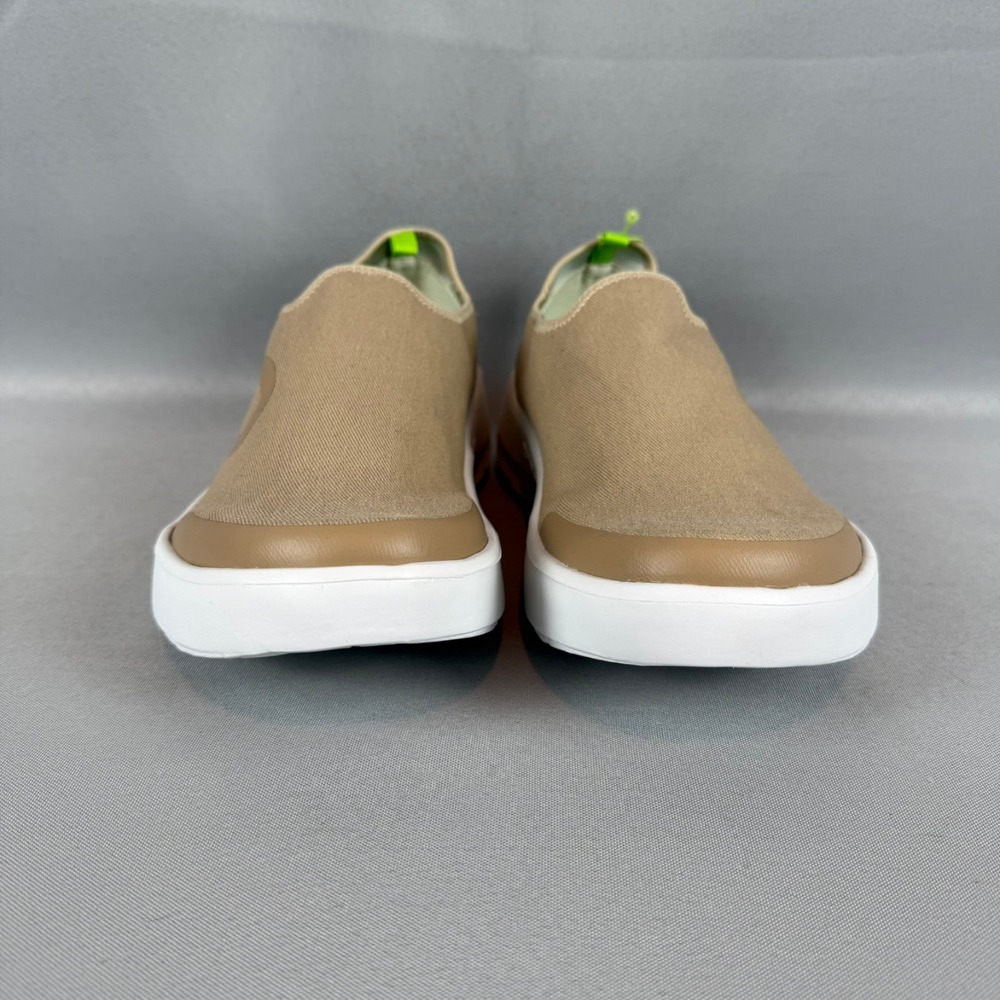 Oofos OOmg Eezee Recovery Sneakers Mens 10 Taupe White Slip-On Light Shoes NIB - Picture 3 of 8